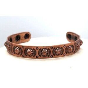Vintage Copper Stamped Child's Bracelet WIth Design